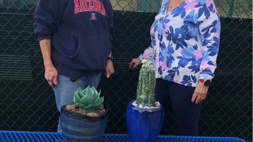 SaddleBrooke Pickleball Association Members Donate Ceramic and Pottery Plants to Decorate the Pickleball Courts | Sports