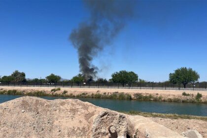 Fire in the area of the Yuma Main Canal