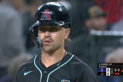 Rain falls inside Chase Field causing D-backs to call game