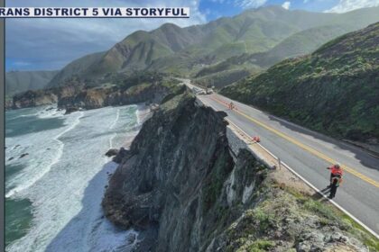 Coastal highway collapses after heavy rain